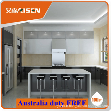 Flat Pack Kitchen Furniture / Australian Two Pack Glossy Lacquer Kitchen Cabinet Design